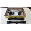 Image 1 : 2 scopes including Bushnell rimfire 4x32 and a Dead Ringer 3-9x40 plus a plastic case with assorted 