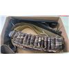 Image 2 : Selection of hunting supplies including ammo belt and pouch, rifle slings, animals calls, webbed bel