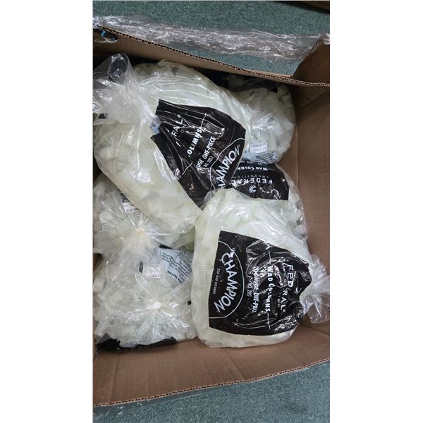 Box containing 8 full 250 count bags of 20ga plastic wads by Federal