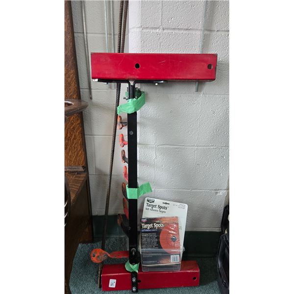 8 Swing targets, shooting rest, and a sticker target