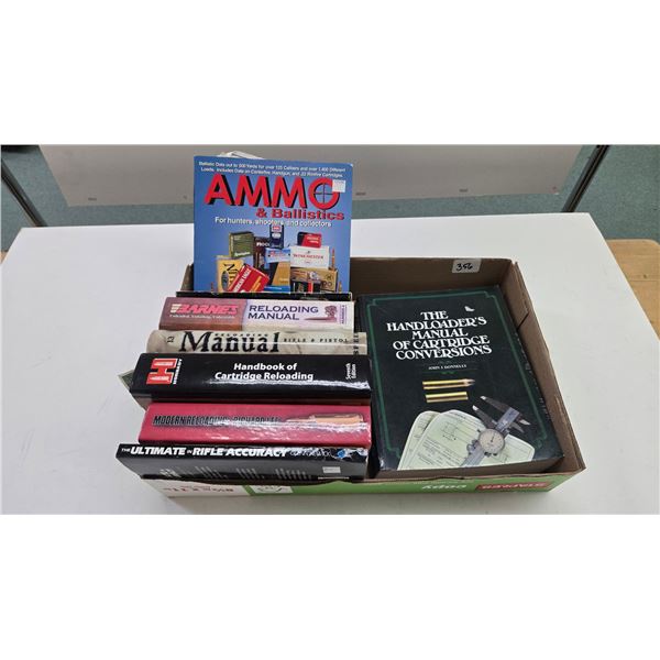 Selection of loading books by Hornady, Lee, Speer and Barnes