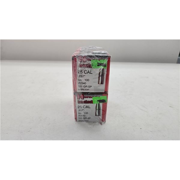 One full 100 count and a partial 80 count box Hornady .5 cal 100 gr GR-SP interlock