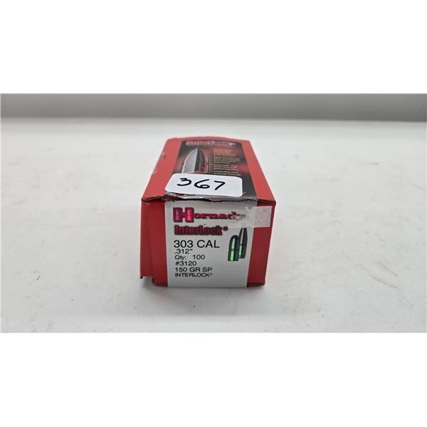 One full 100 count box Hornady .303 cal 150 gr SP