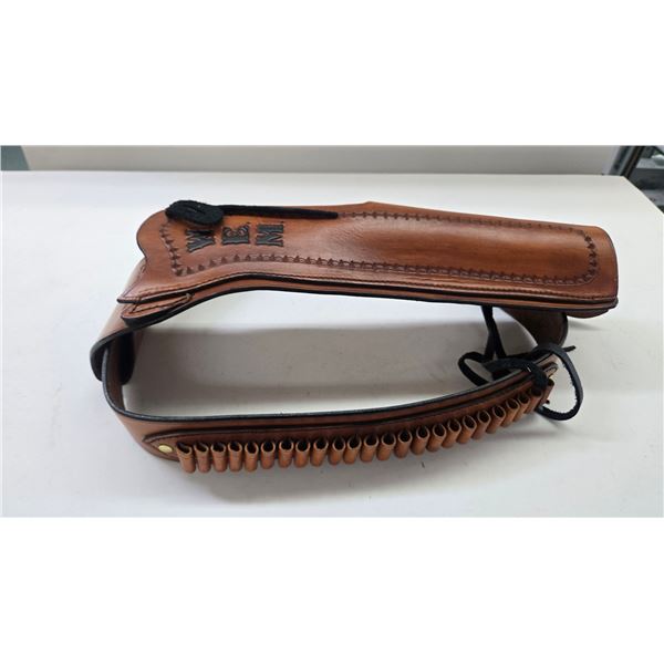 Beaver Mountain Works 41" leather belt w/ short rifle scabbard, Henry Big Boy .357 mag Winchester sh