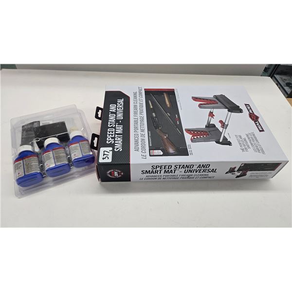 Real Avid speed stand and smart mat. Plus a birch wood perma blue liquid gun blue kit