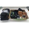 Image 1 : Selection of gun accessories including leather belt w/ ammo pouch, 4 gun slings, 6 keyed trigger loc