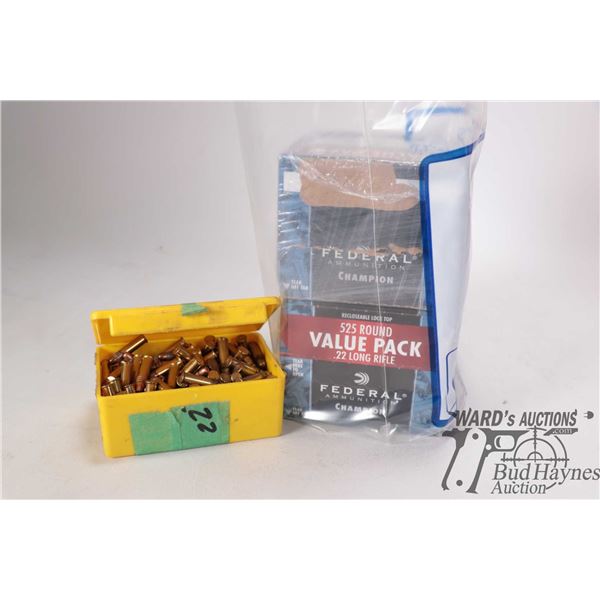 One full 525 count box and one 3/4 full box of Federal .22 LR 36 gr copper plated HP. Plus a box w/ 