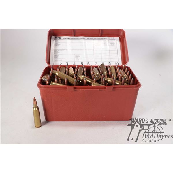63 Count of 22-250 reloads plus 5 w/ loose bullets