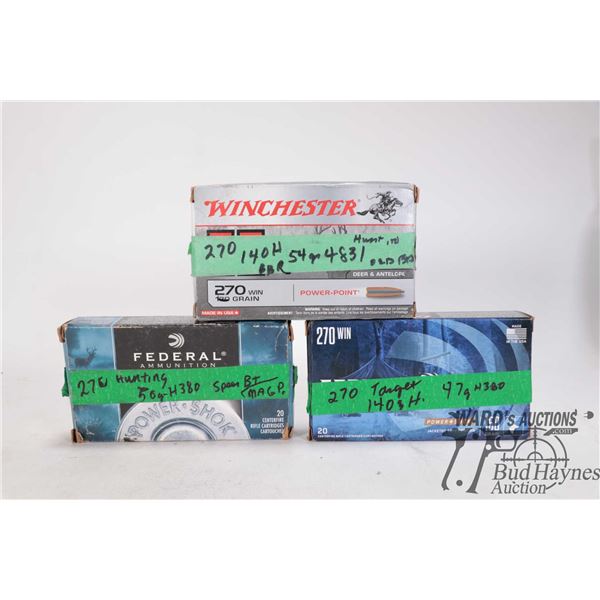 Bag containing 60 count of .270 win reloads
