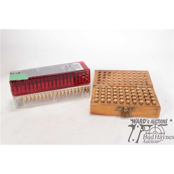 Vintage wooden ammo box w/ 50 Winchester Super X rounds, 100 count pack Winchester super x .22 lr pl