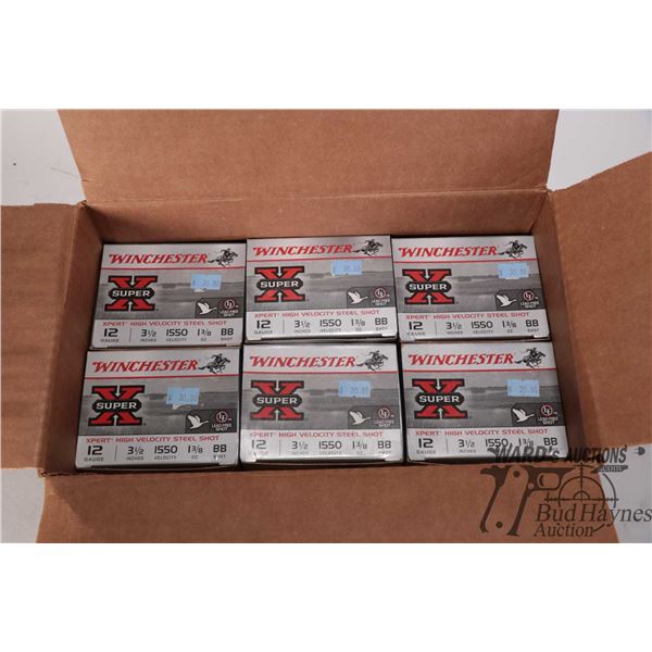 Six full 25 count boxes Winchester Super X 12 ga 3 1/2" BB
