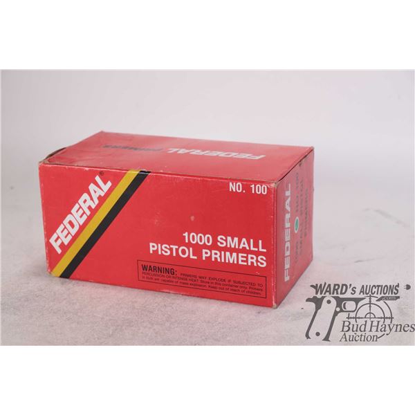 One full 1000 count box Federal small pistol primers #100