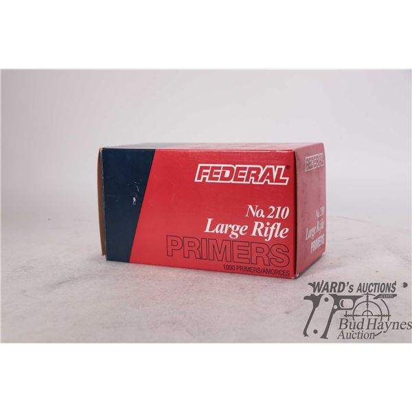 One partial 800 count box of Federal large rifle primers #210