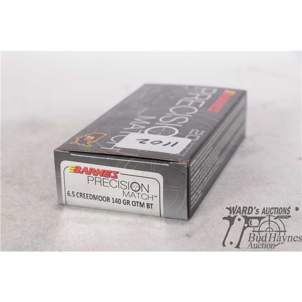 One full 20 count box Barnes precision match 6.5 creedmoor 140 gr OTM BT