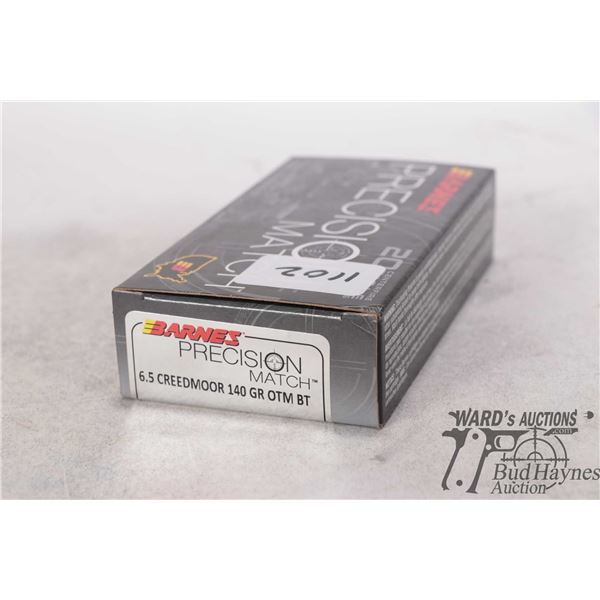 One full 20 count box Barnes precision match 6.5 creedmoor 140 gr OTM BT