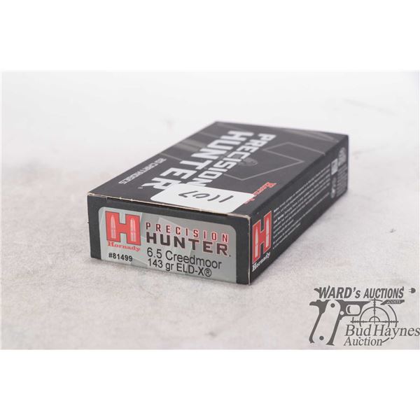 One full 20 count box Hornady precision hunter 6.5 creedmoor 143 gr ELD-X