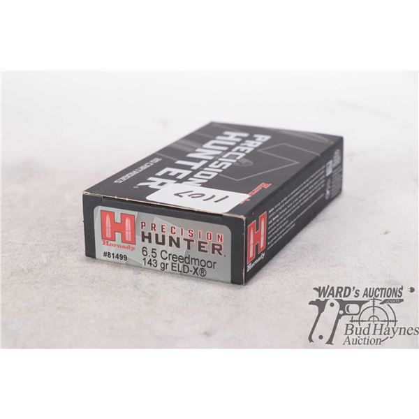 One full 20 count box Hornady precision hunter 6.5 creedmoor 143 gr ELD-X