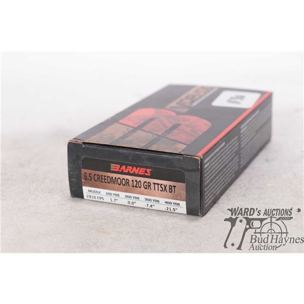 One full 20 count box Barnes 6.5 creedmoor 120 gr TTSX-BT