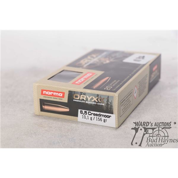 One full 20 count box Norma Oryx 6.5 creedmoor 156 gr premium bonded core
