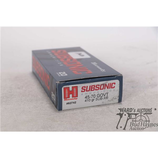 One full 20 count box Hornady subsonic .45-70 govt .410 gr sub-x