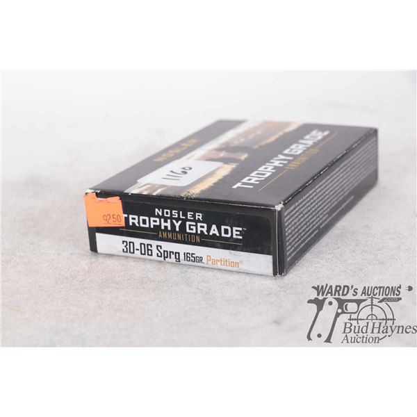 1 Partial 15 count box Nosler Trophy grade 30-06 sprg 165gr partition