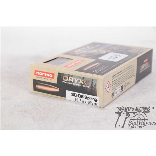 1 Full 20 count box of Norma Oryx 30-06 sprg 165gr premium bonded core