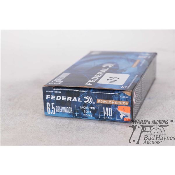 1 Full 20 count box of Federal Power Shok 6.5 Creedmoor 140gr jacketed soft point