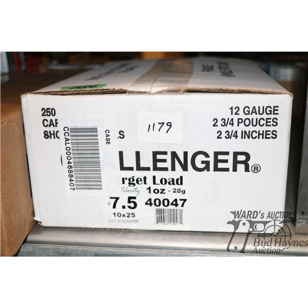 1 case with 10 full 25 count boxes of Challenger target load 2-3/4" #7-1/2