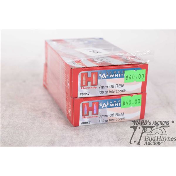 2 Full 20 count boxes of Hornady White Tail 7mm-08 Rem 139gr Interlock