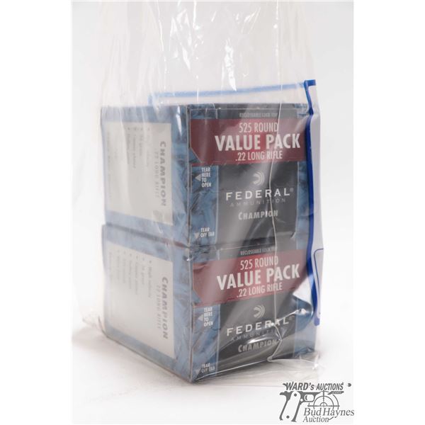 2 full 525 count boxes of Federal Champion .22LR 36gr copper plated hollow point