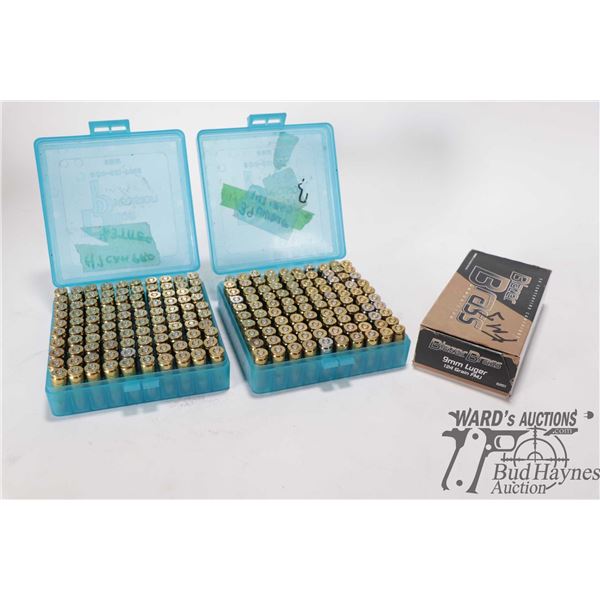 2 Full 100 count packs and a 50 count box of 9mm reloads