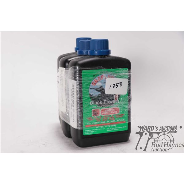 3 full 1lb containers of Graf & Sons FFg black powder
