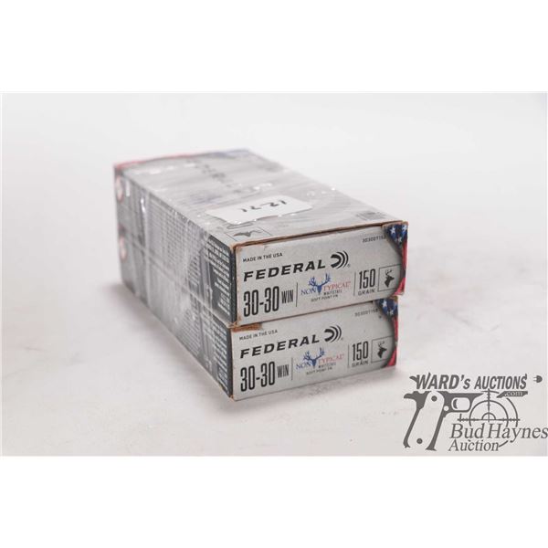 1 Full 20 count box and a partial 16 count box of Federal non-typical Whitetail 150gr Soft Point FN