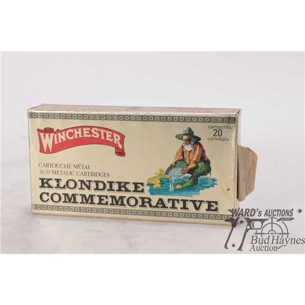 1 Full 20 count box of Winchester Klondike Commemorative 30-30 170gr Silver Tip