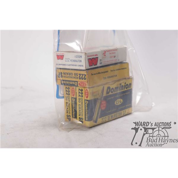 1 Full 20 count box of Winchester 222 Rem and 3 20 count boxes of 222 Rem reloads