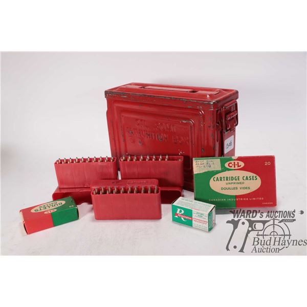 2 Full 20 count boxes and 2 partial boxes for total of 74 222 Rem reloads, 1 full 50 count box of CI