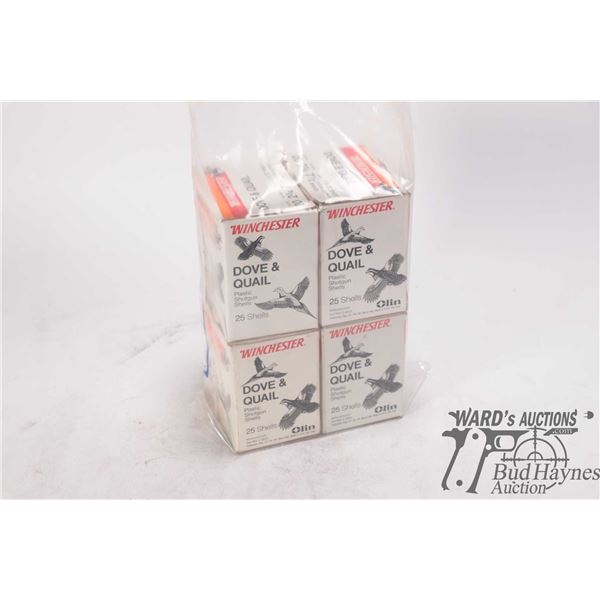Four full 25 count boxes Winchester Dove & Quail 20 ga 2 3/4" #7 1/2