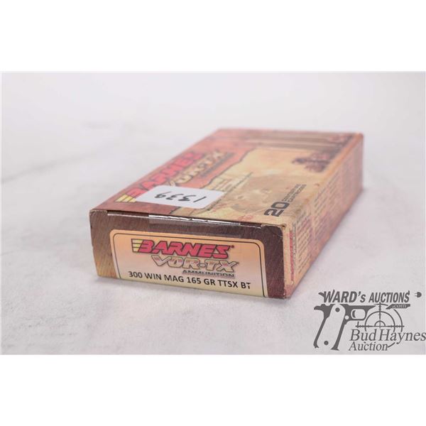 One full 20 count box Barnes Vor-tx .300 win mag 165 gr TTSX-BT