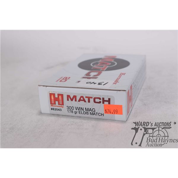 One full 20 count box Hornady Match .300 win mag 178 gr ELD match