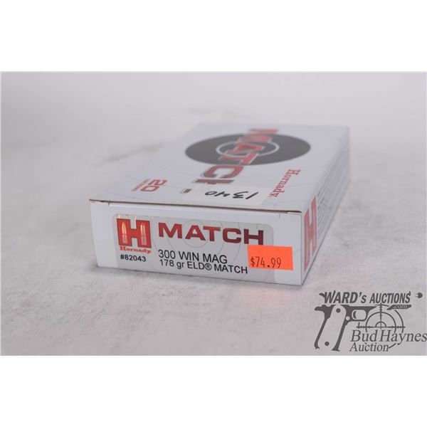 One full 20 count box Hornady Match .300 win mag 178 gr ELD match