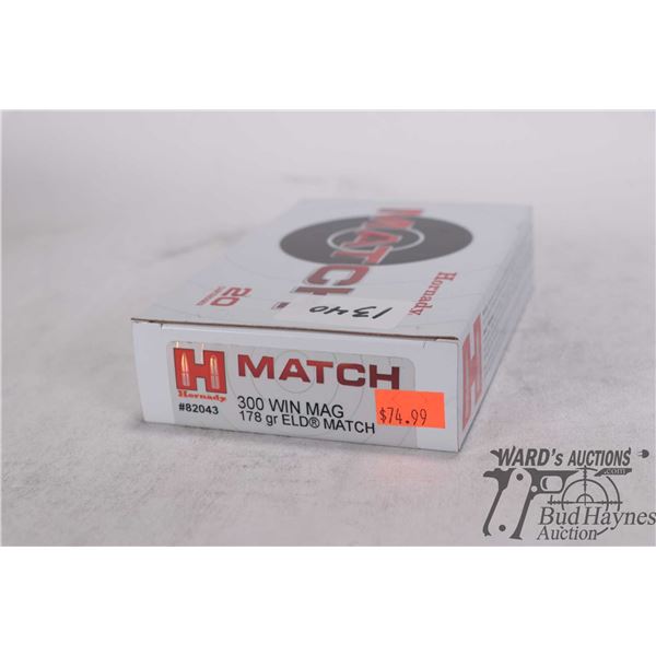 One full 20 count box Hornady Match .300 win mag 178 gr ELD match