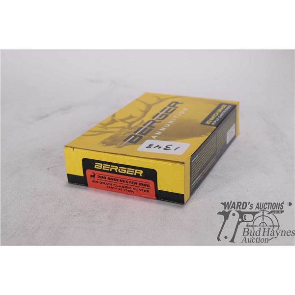 One full 20 count box Berger .300 win mag 185 gr