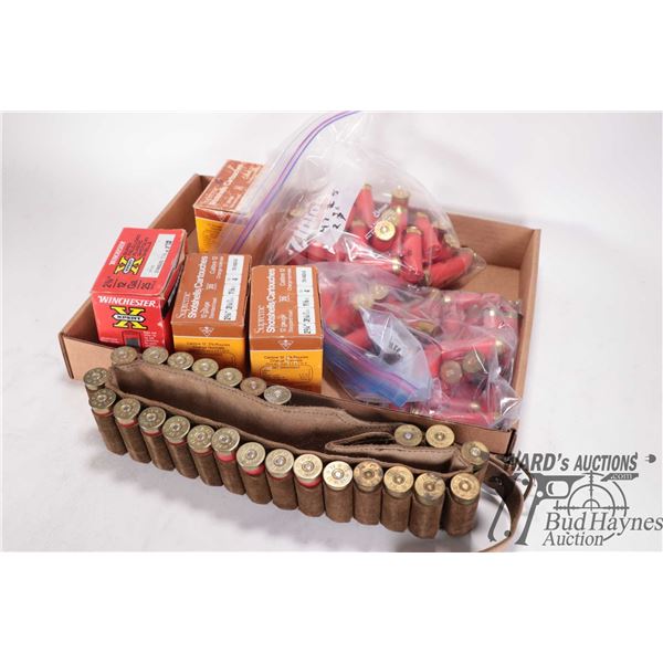 Selection of 12 ga 2 3/4" ammo including one full 25 count box Winchester #2, two full 20 count boxe
