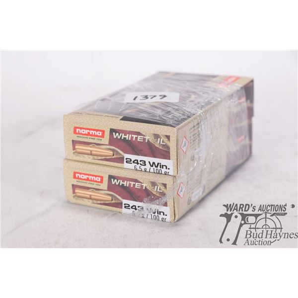 One full 20 count and one partial 18 count box Norma whitetail .243 win 100 gr