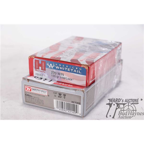 One full 20 count box Winchester deer season xp .270 win 130 gr and a partial box of 11 Hornady Amer