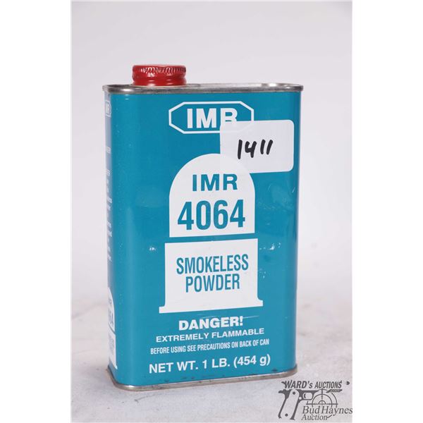 One full 1lb container of IMR 4064 gunpowder