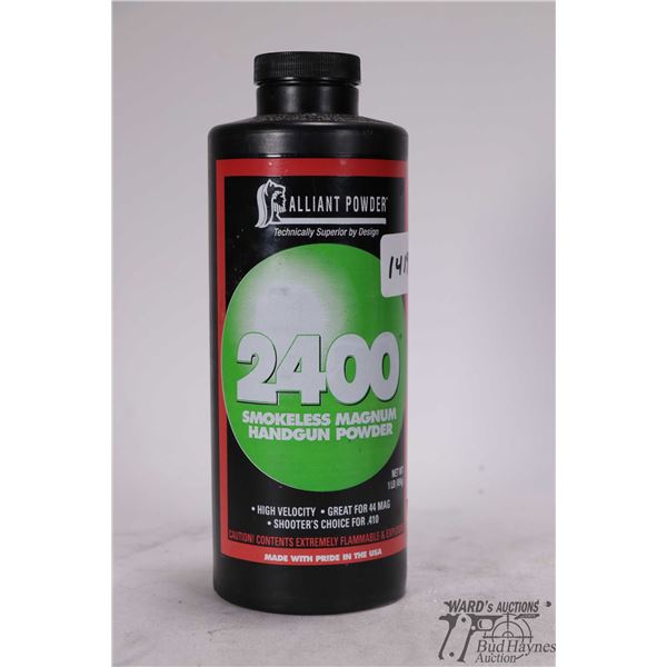 One full 1lb container of Alliant 2400 handgun powder