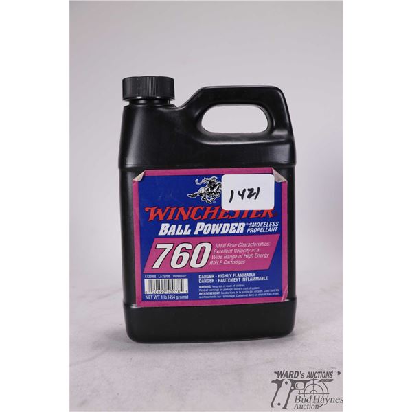 One full 1lb container of Winchester ball powder 760