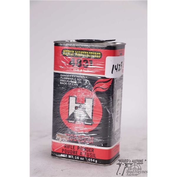 One full vintage 1lb container of Hodgdon 4831 rifle powder