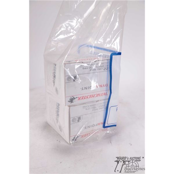 Two full 500 count boxes Winchester Dyna-point .2 LR 40 gr copper plated H.P